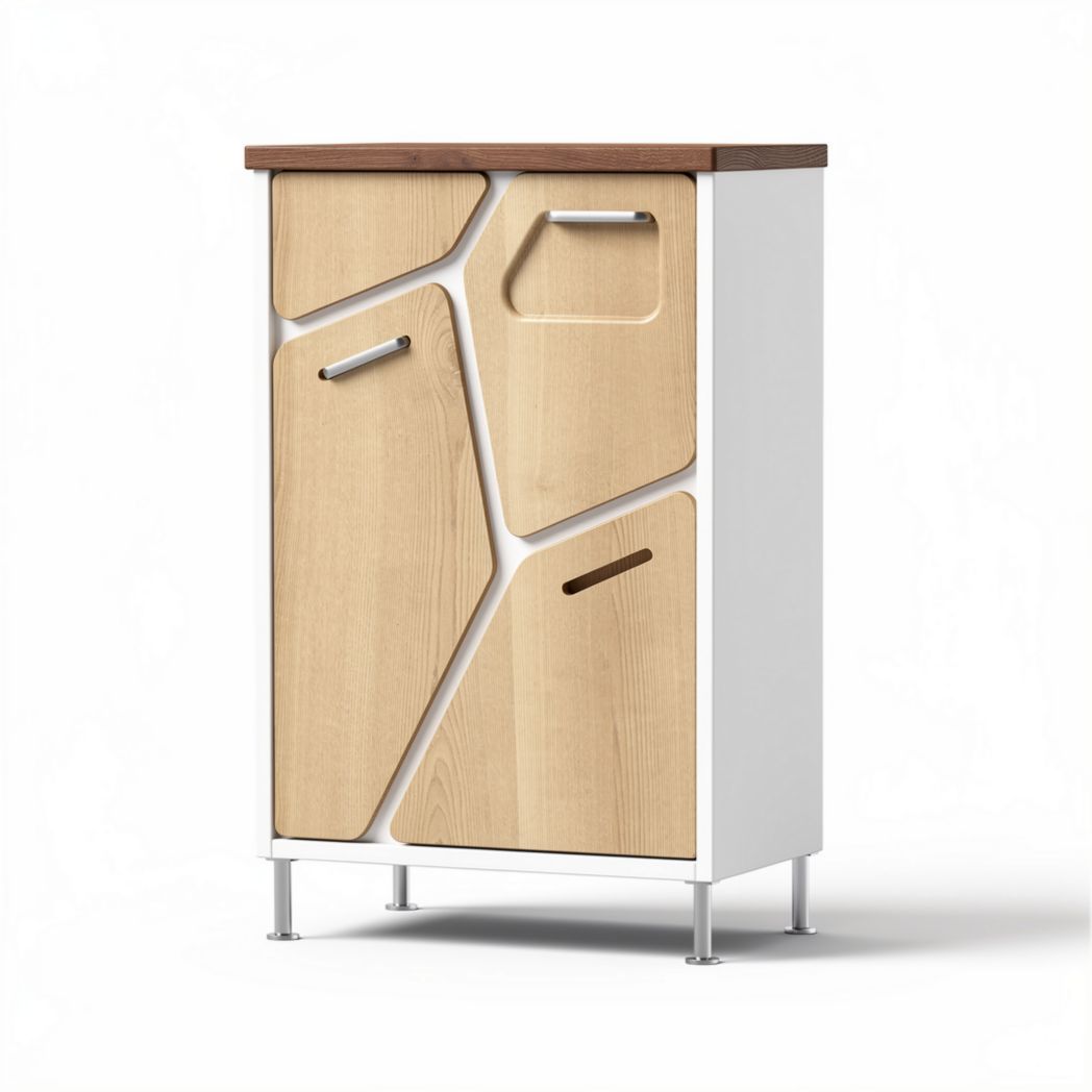 Szafka do przechowywania z płyty MDF i drewna - 70 x 40 x 90cm
