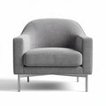 Fotel z szarego materiału tapicerskiego do użytku w salonie - 70 x 75 x 70cm