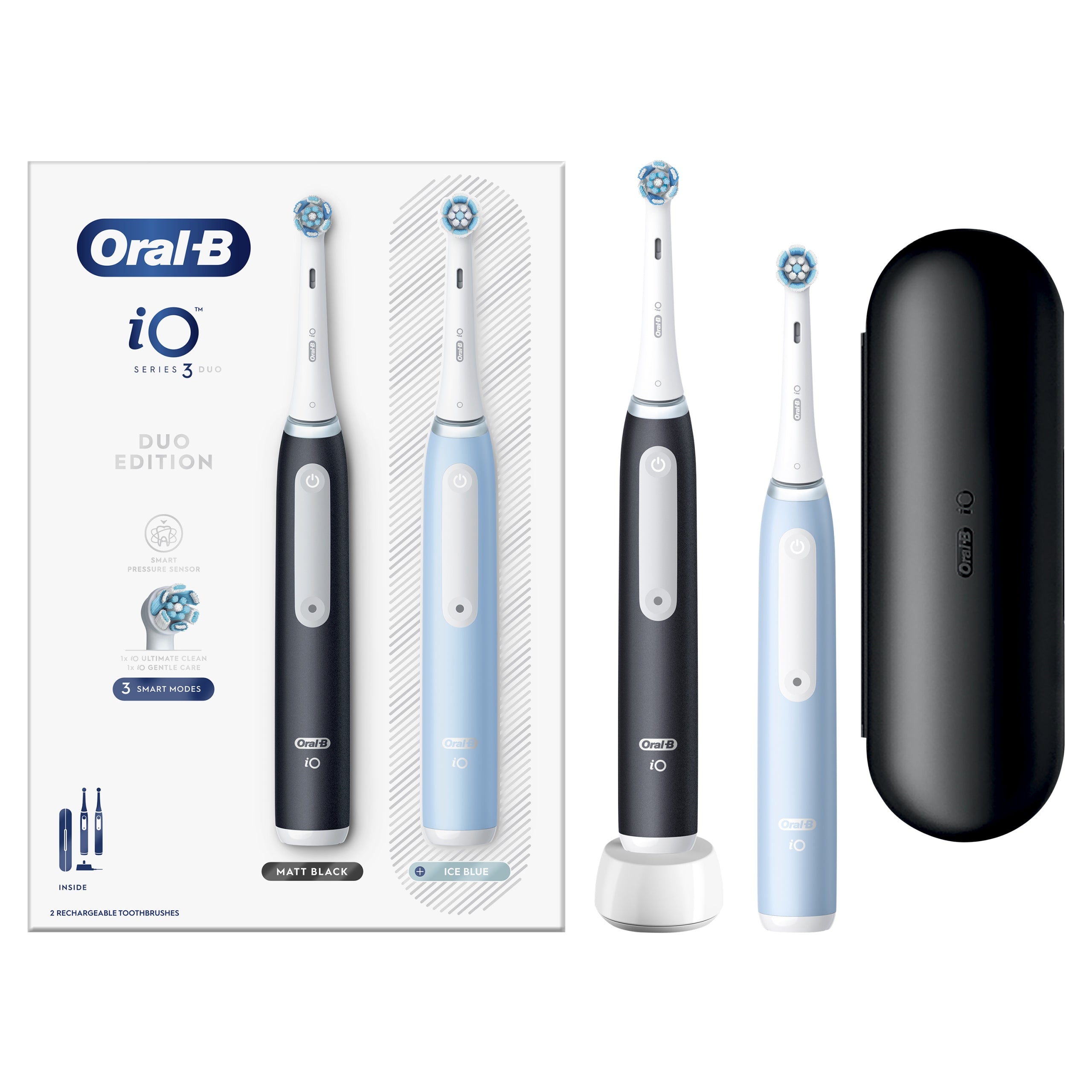 Zestaw szczoteczek elektrycznych Oral-B iO Series 3 DUO Black  Blue(Zestaw szczoteczek elektrycznych Oral-B iO Series 3 DUO Black  Blue)